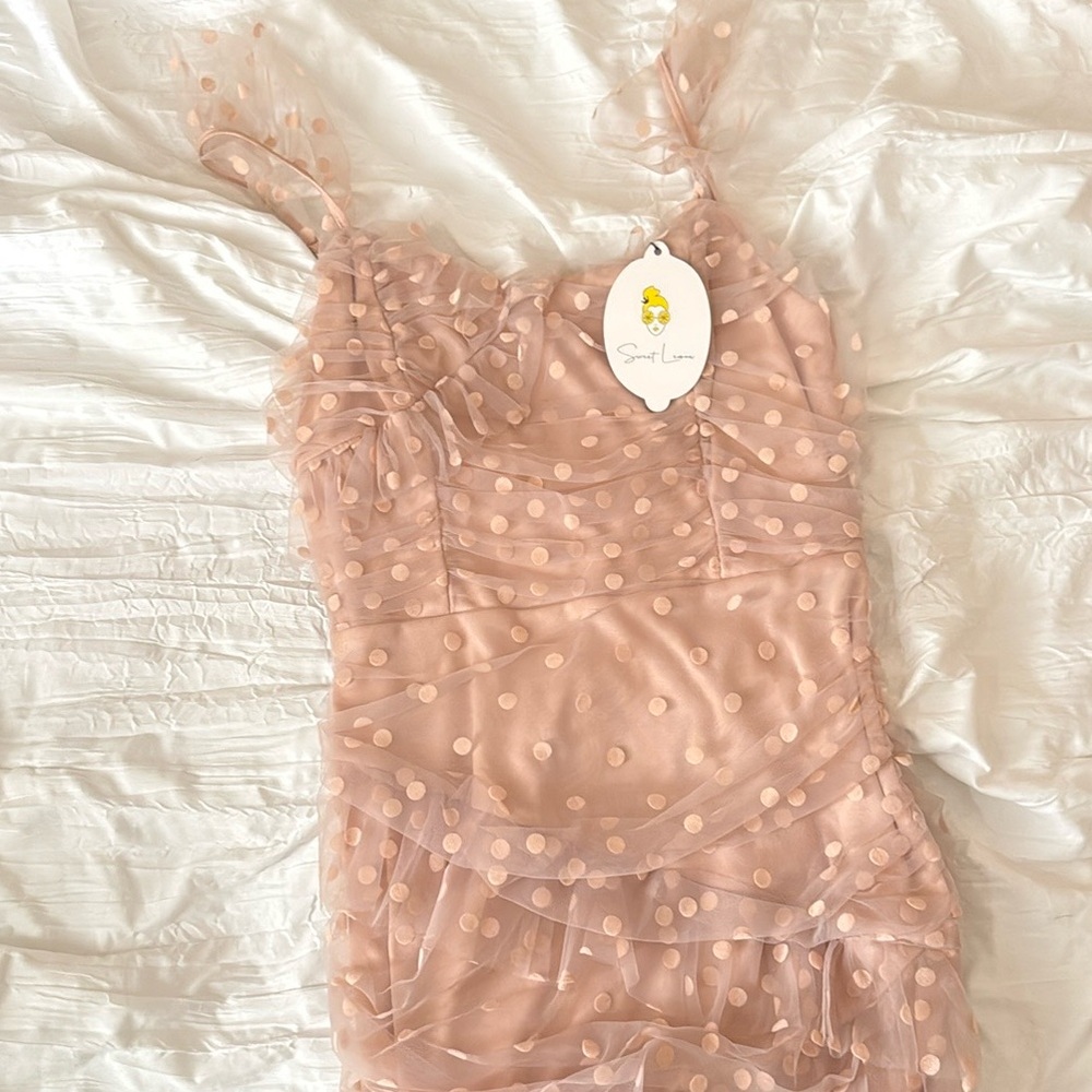 Sweet Lemon Pink Polka Dot Tulle Dress
